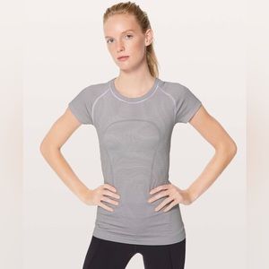 Lululemon Swiftly Tech Short Sleeve Crew White and Black Striped